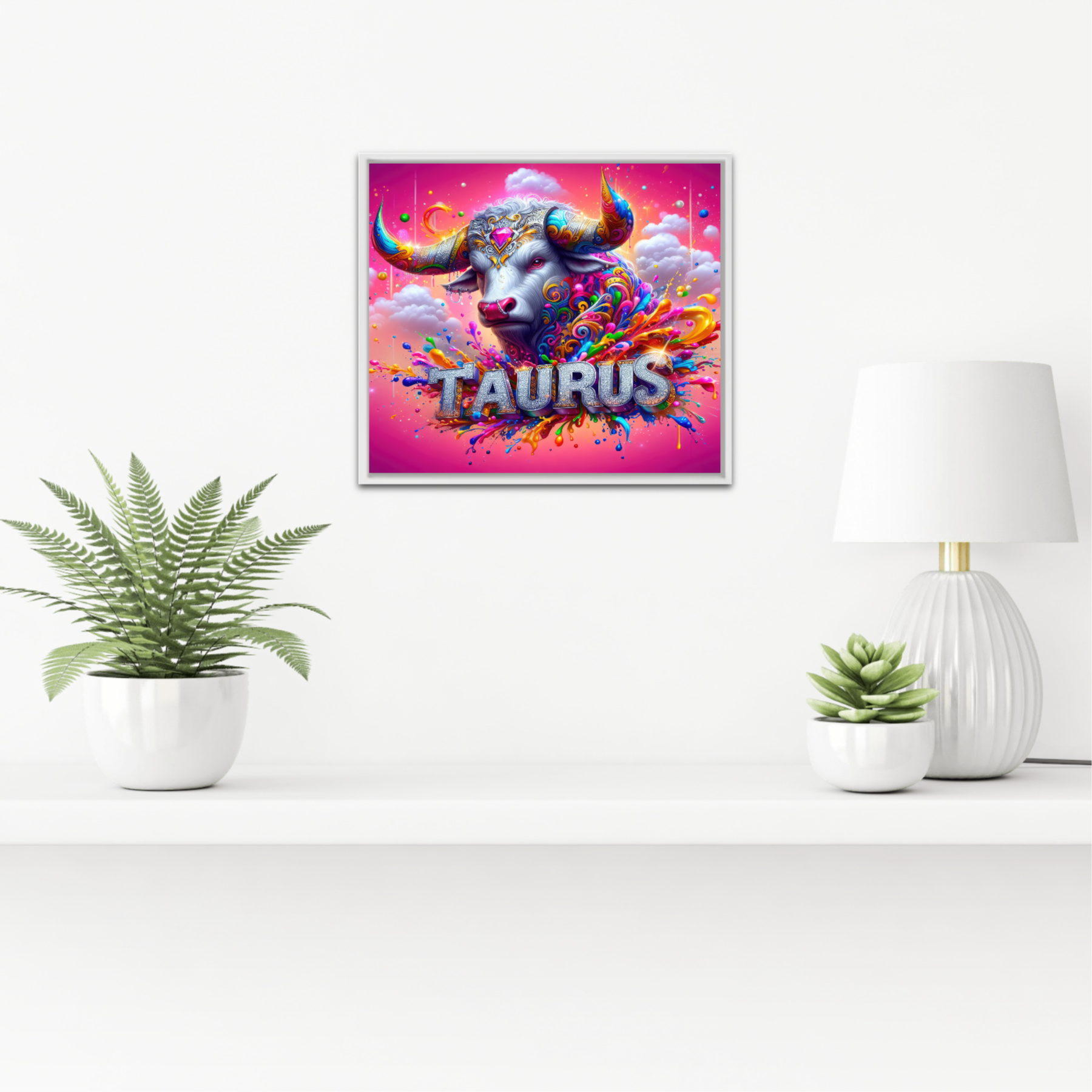 Vibrant Zodiac Taurus Art Print, Majestic Bull Illustration, Digital Download, Astrological Wall Art, Printable Zodiac Decor