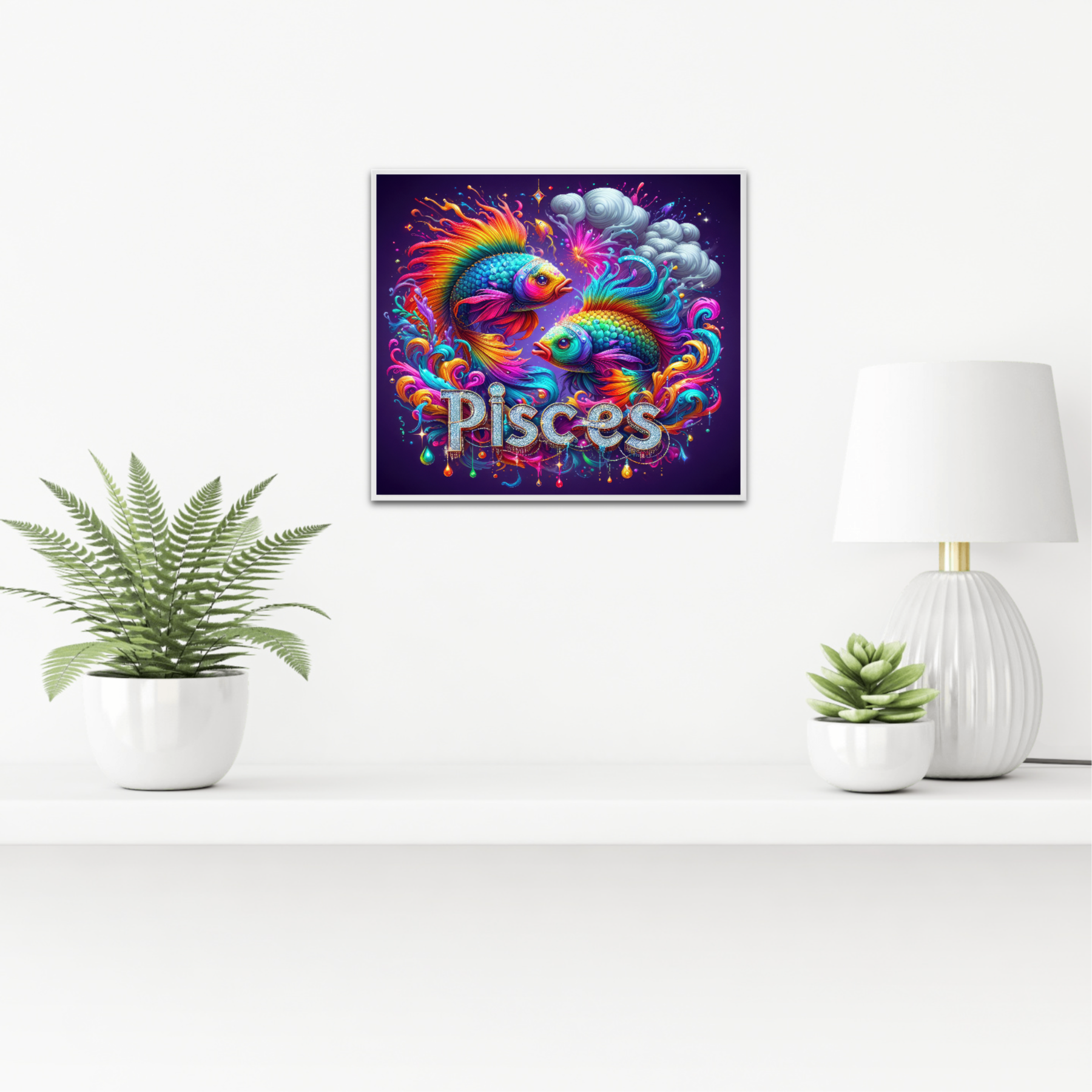 Pisces Zodiac Tumbler Design, Vibrant Fish Illustration, Gift for Pisces, Digital Art Download, Decorative Drinkware Design